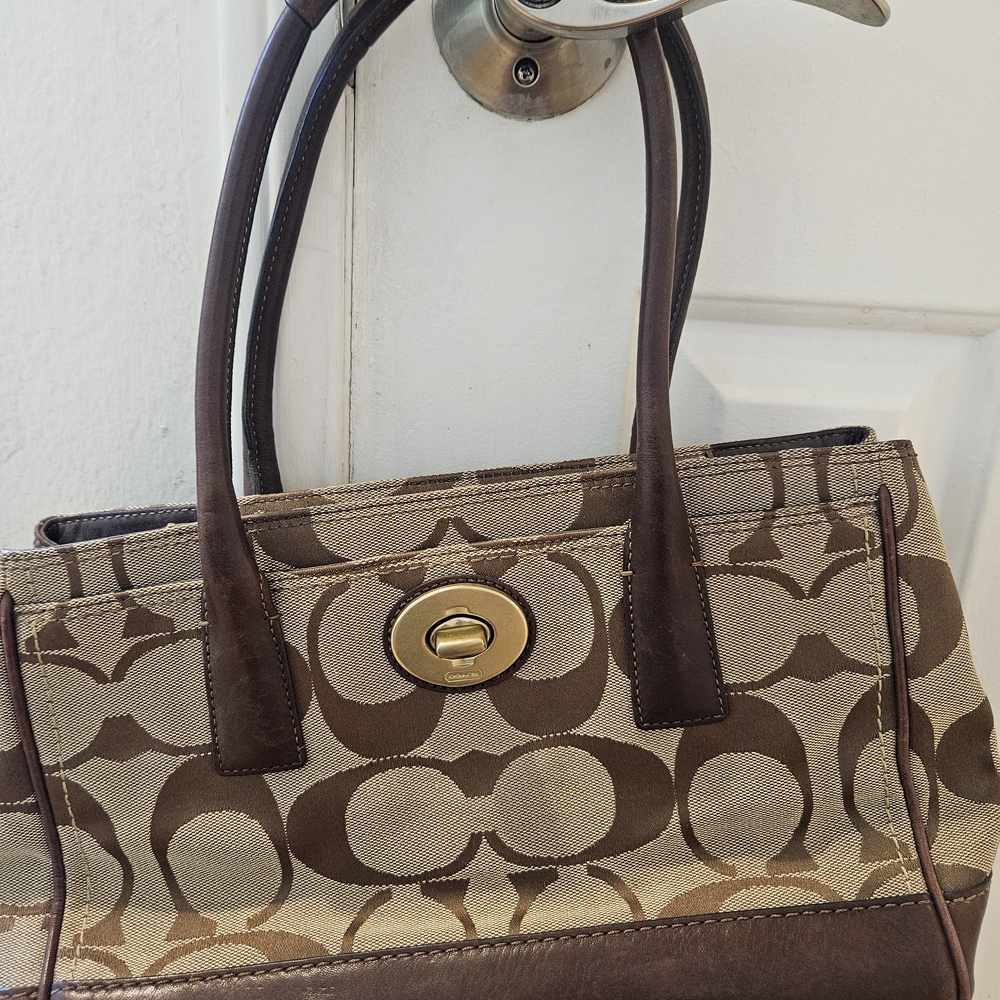 Coach Brown Patterned Shoulder Bag - image 2